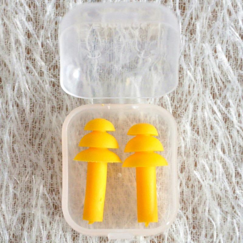 6pcs Box-packed Comfort Earplugs Noise Reduction Silicone Soft Ear Plugs PVC Rope Earplugs Protective for Swimming for Sleep