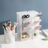 Creative Transparent Oblique Insert Pen Holder Student Desktop Pen Bucket Storage Box Stationery Organizer Office Pen Holder