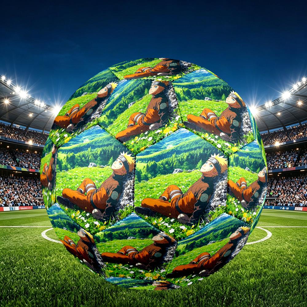 1pc Game Role Naruto Pattern Football, Size 5 Soccer Ball Outdoor Athletic Training Ball, Unique Style, Exquisite Holiday Gift
