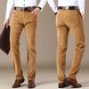 Men's Fall and Winter Mid-waist Stretch Commuter Pants Corduroy Straight Casual Pants