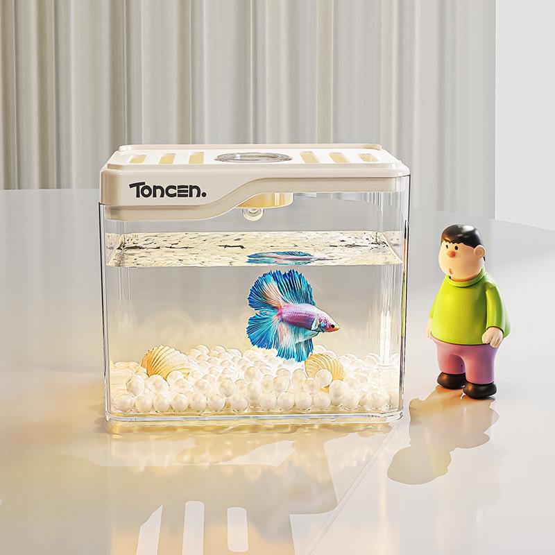 Mini Transparent Desktop Aquarium for Goldfish - Eco-Friendly Home Decor Fish Tank