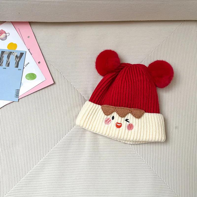 1 Piece Sweet Warm Infant Baby Beanie for Boy Girl Fashion Cute Cartoon Toddler Crochet Bonnet Autumn Winter Outdoor Knitted Hat