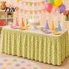 Event Stall Decoration Table Cover Floral Fruit Skirt, 6Ft x 29.5in Elastic Pleated Picnic Skirt for Outdoor Teacher Desk Classroom, Home Office