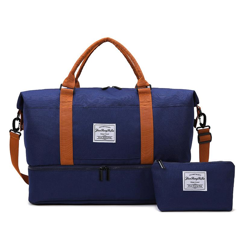 Fashion Contrast Storage Bag Simple Large Capacity Business Travel Bag Wet and Dry Separate Shoe Warehouse Gym Bag