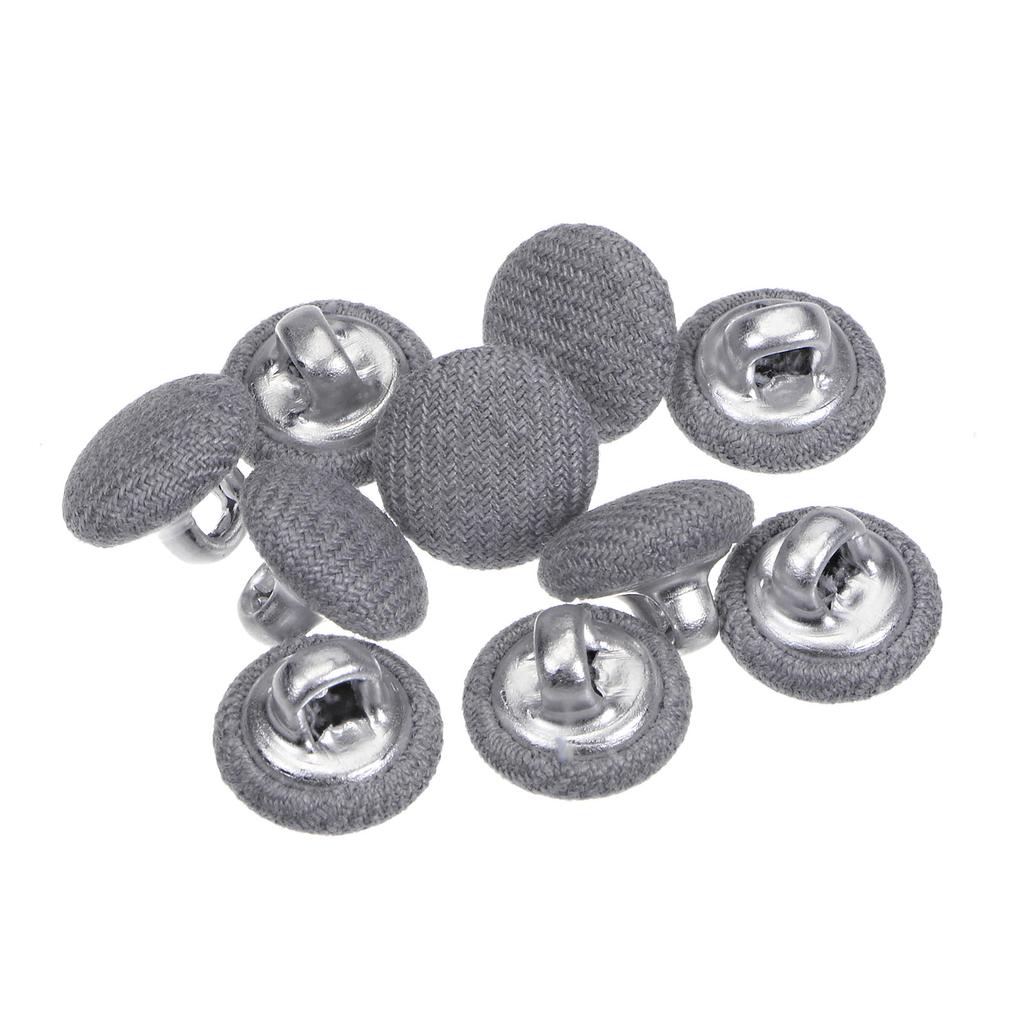 10pcs Fabric Cloth Covered Button 10/15/18mm Metal Shank Round Sewing Buttons for Suits Dress Shirt Coat Clothing Decor