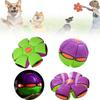 Ball Saucer Flying Deformation Bouncing Music Lights Kid Toy Pet Outdoor