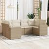 VidaXL Garden Lounge Set with Cushions 6 Pcs Beige Braided Resin 3219368