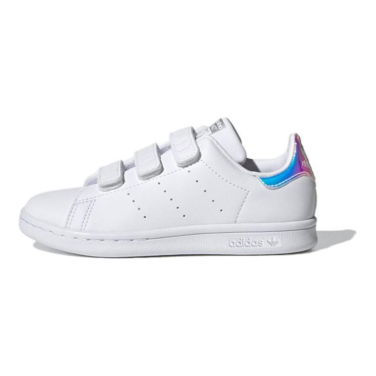 adidas Stan Smith CF C Белые переливающиеся детские кроссовки Cloud-White Silver-Metallic FX7539