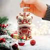 Car Pendant with Metal Chain Lion Dance Design Plush Fabric Car Charm Keychain Bag Accessory Good Fortune Decoration