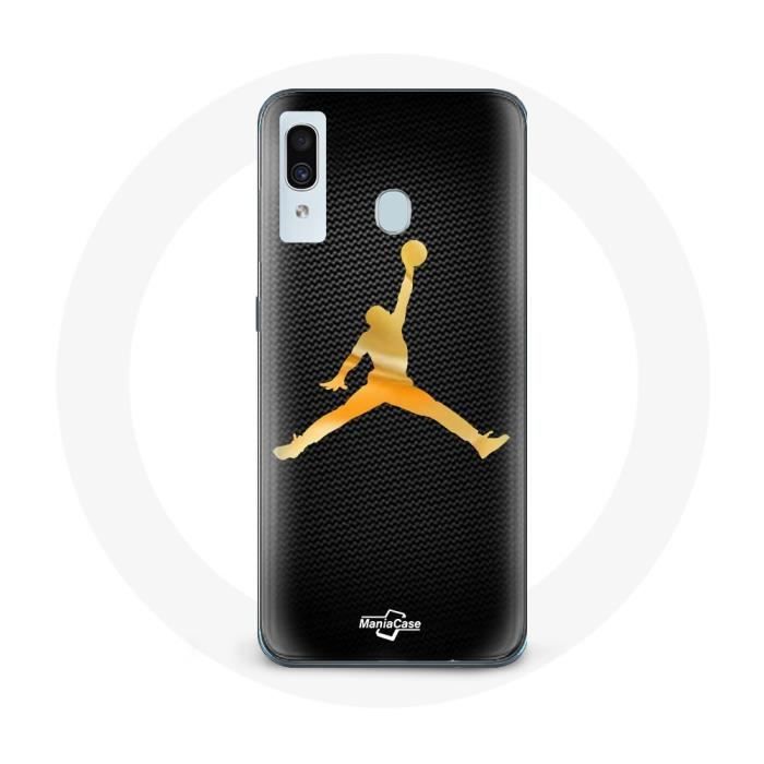 Coque pour samsung galaxy A30 Air michael jordan logo jaune