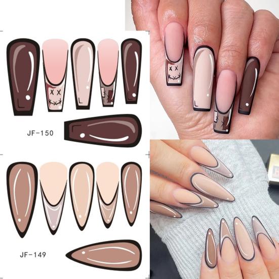 Nail Art Slider Self Adhesive Non-Fading Easy Paste 3D Effect DIY Removable Full Coverage Cartoon Graffiti Style Nail Art Sticker Nail Supplies