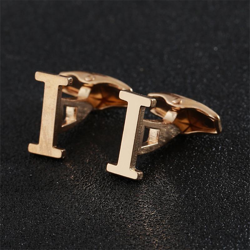 Эксклюзивные мужские запонки в виде золотых букв алфавита - Элегантный дизайн для французских рубашек
