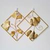 1pc Home Decoration Gold Iron Ginkgo Leaves Luxury Metal Leaf Irregular Wall Hanging Ornaments Palm Maple Pendant Monstera Leaf