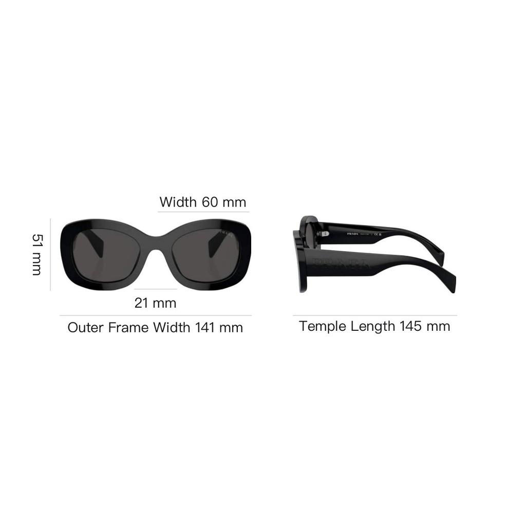 Prada Irregular Frame Sunglasses With Logo Women sunglasses Black SPR-A13F-1AB5S0