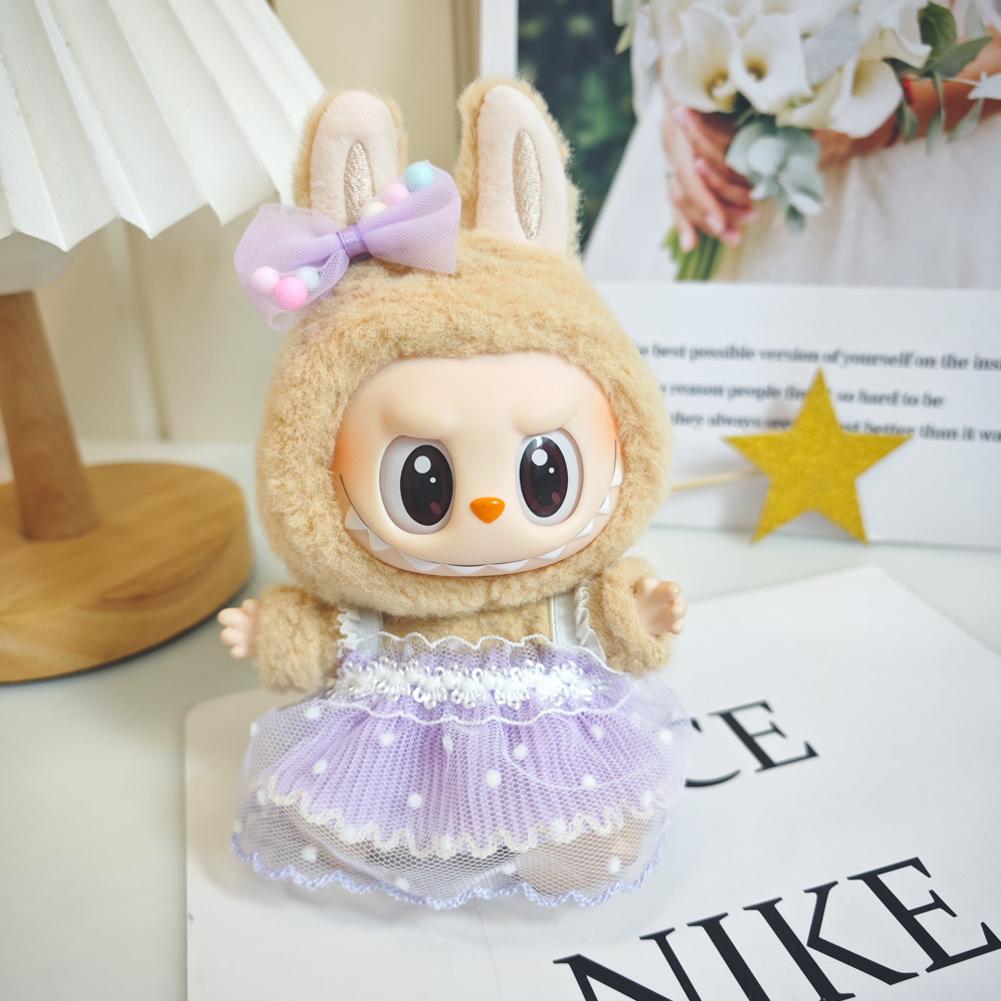 For 17cm Labubu Doll Clothes Fashion Clothes Hoodies Doll Clothes Color Match Hoodies Dolls Accessories Cute Decoration Little Cloths