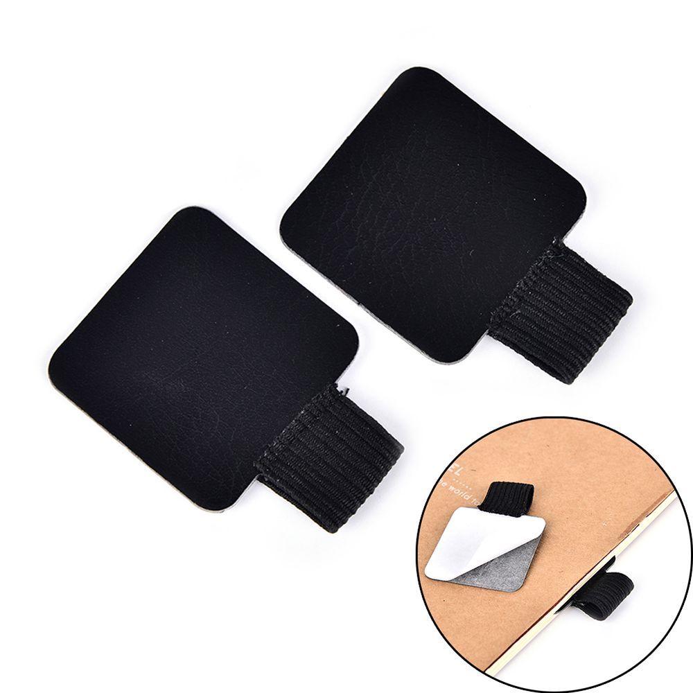 4PCS Useful Convenient Stationery Self-adhesive Pen Holder Leather Pen Clips Notebook Elastic Loop
