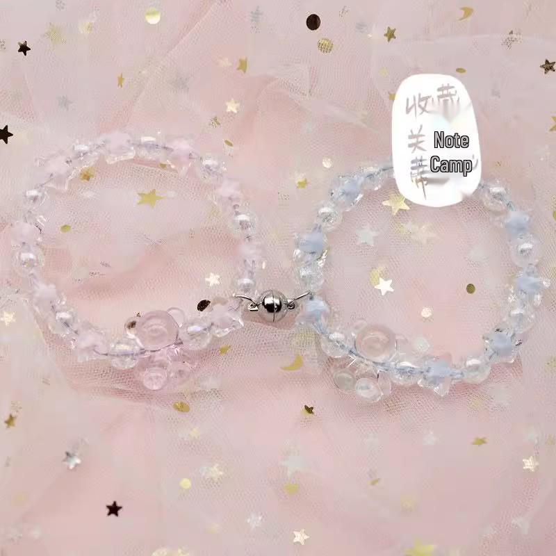 Красочные браслеты с бусинами в стиле преппи с мишками для пар и друзей