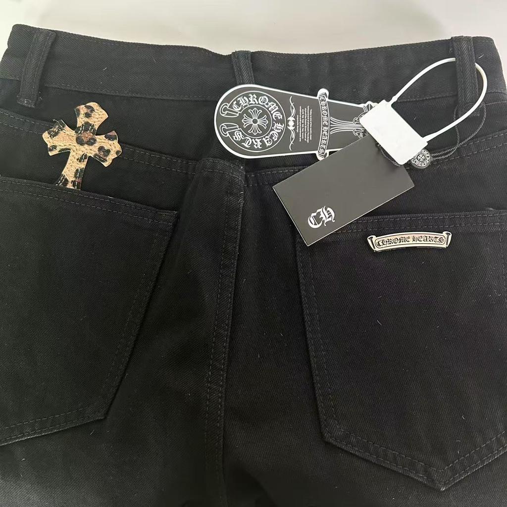 9922 CHROME HEARTS Мужские и женские модные джинсы в американском стиле с тканевыми нашивками, повседневные и модные брюки в стиле хай-стрит