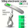 LCD Digital Luggage Scale 50kg/110lbs Portable Electronic Scale Weight Balance Suitcase Travel Bag Hanging Steelyard Hook Fishing Scale
