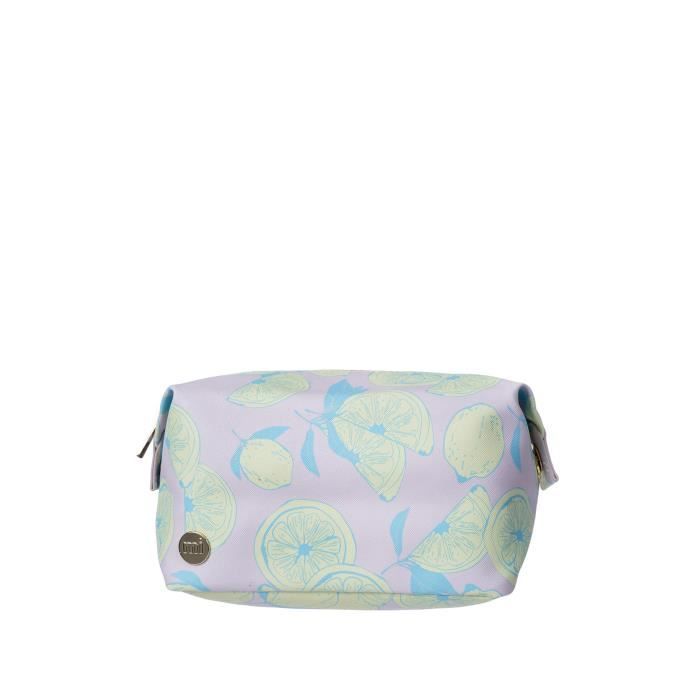 Makeup Bag - MIPAC - Gold Wash Silver - Fruit Print - 100% Polyester - 21x33 Cm