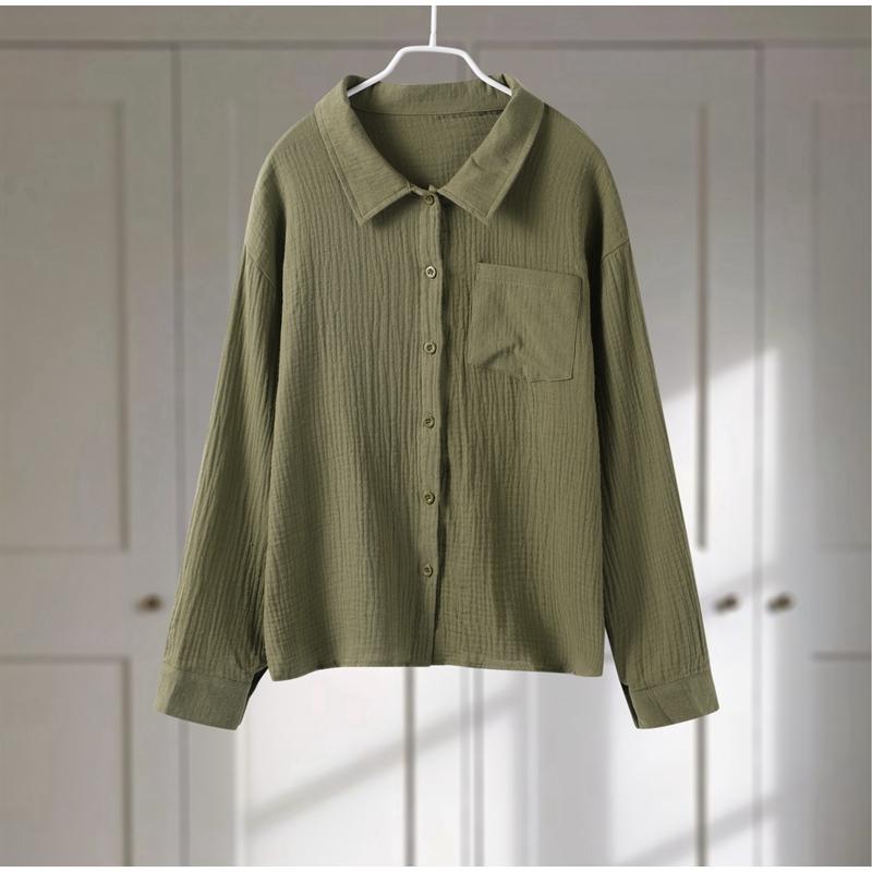 Комплект мятых шорт с широкими штанинами на шнуровке, Мятая ткань, Женский однотонный лонгслив с карманами, Хлопковые шорты, Комплекты из 2 предметов, Повседневный свободный наряд