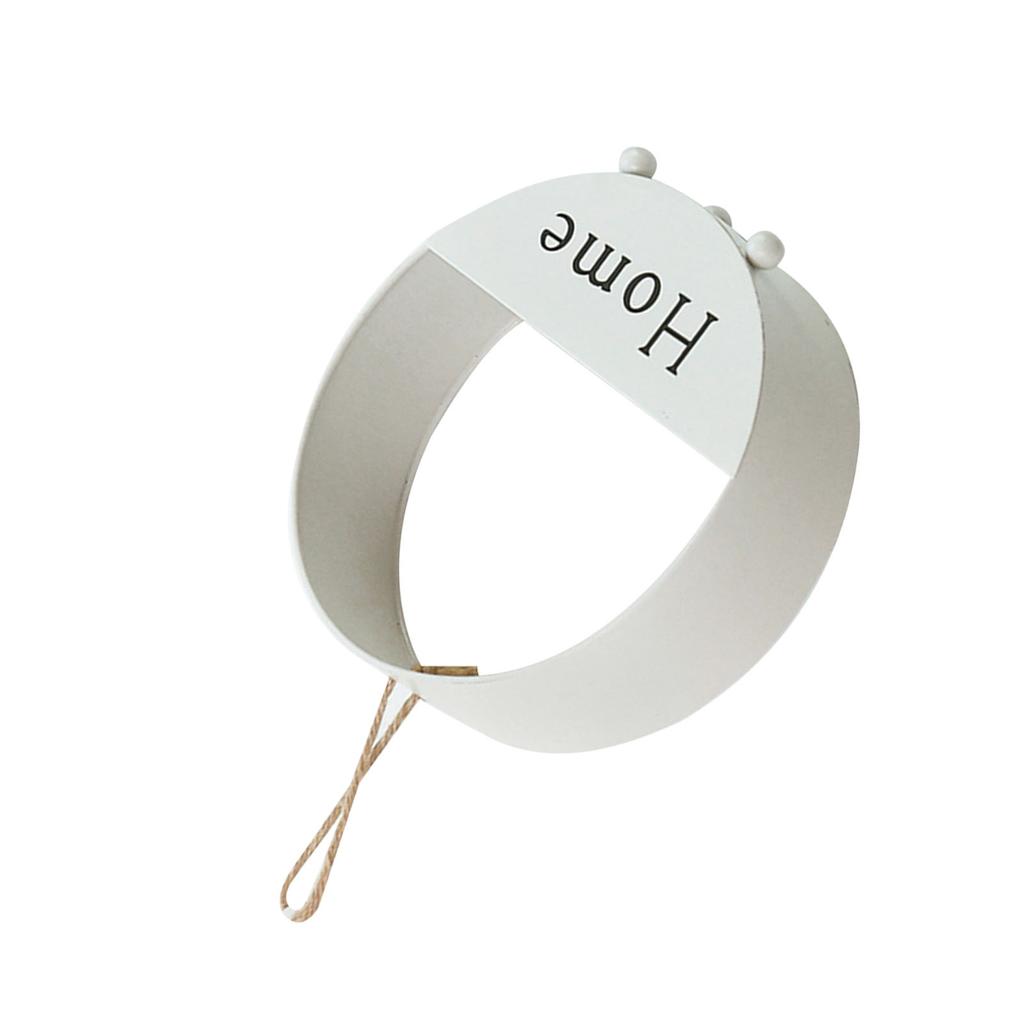 Iron Basket White Round Wall Hanging Decoration Organizer Modern Style Wall Storage for Living Room Dining Room