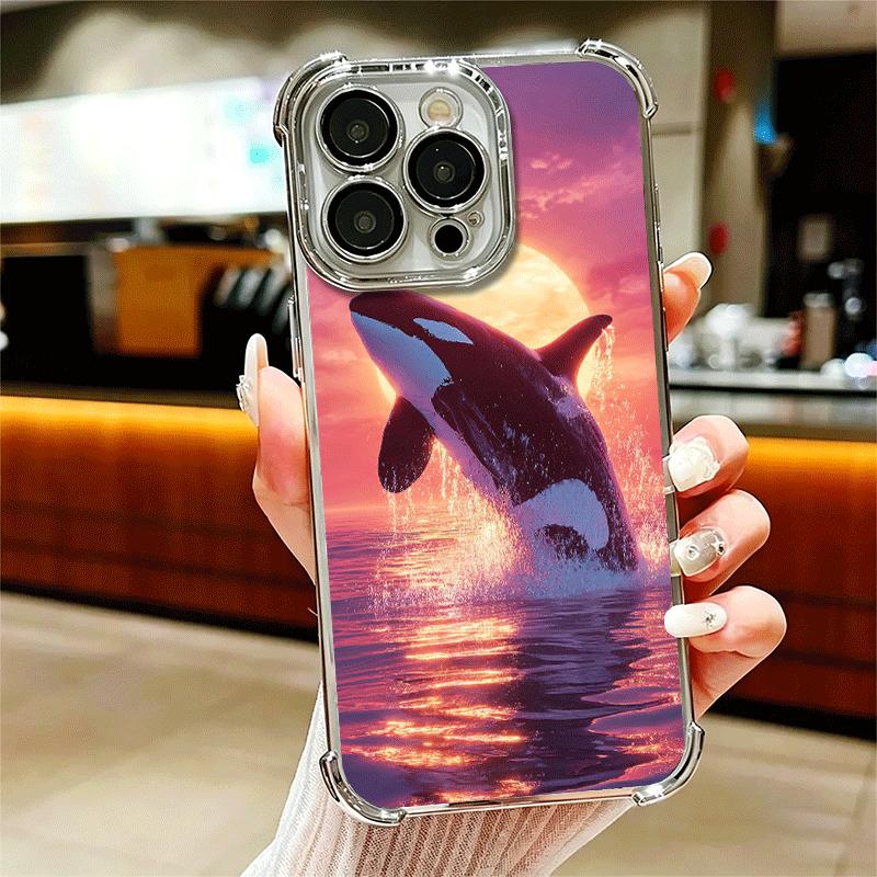 Мягкий чехол для телефона с узором «Косатка в океане» для iPhone 15 16 17 Air 14 Pro Max 16E Plus 13 12 Mini, с покрытием, противоударный, Fundas