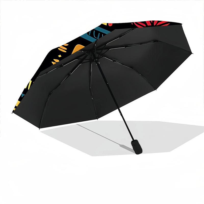 1pc Abstract Patterns Open/Close Folding Umbrella, All- Portable Umbrella for & Men, Stylish Accessory (Holiday Gift) 8-Rib yy251213152