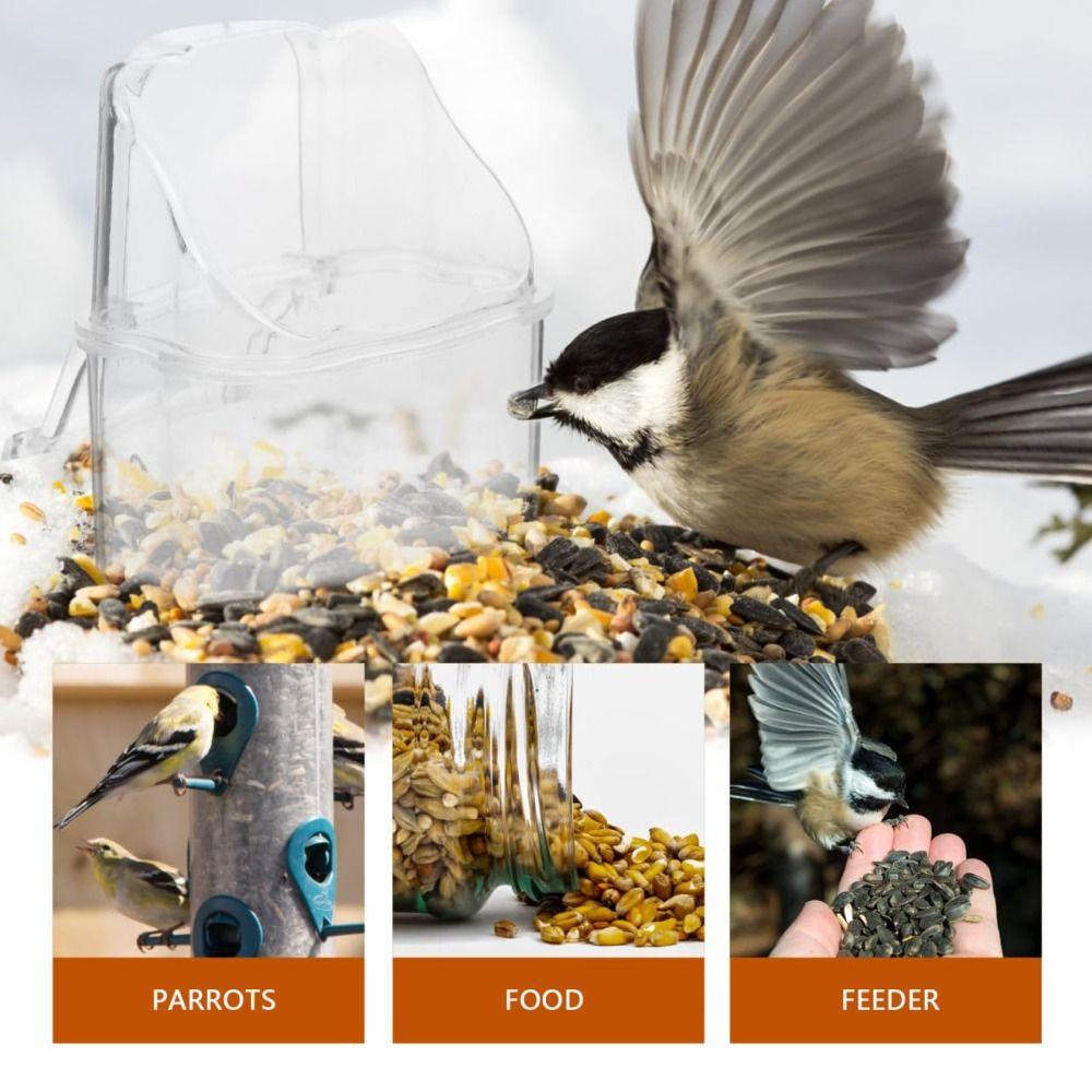 Anti Spill Hanging Food Bowl Clear Plastic Parakeet Feeder Compact Bird Cage Feeder Cup Bird Cage