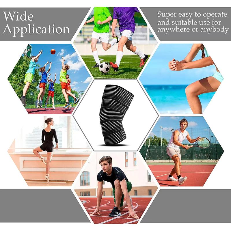 Extra Long Elastic Knee Wrap Compression Bandage Brace Support for Legs,Stabilising Ligaments, Squat,Basketball,Running
