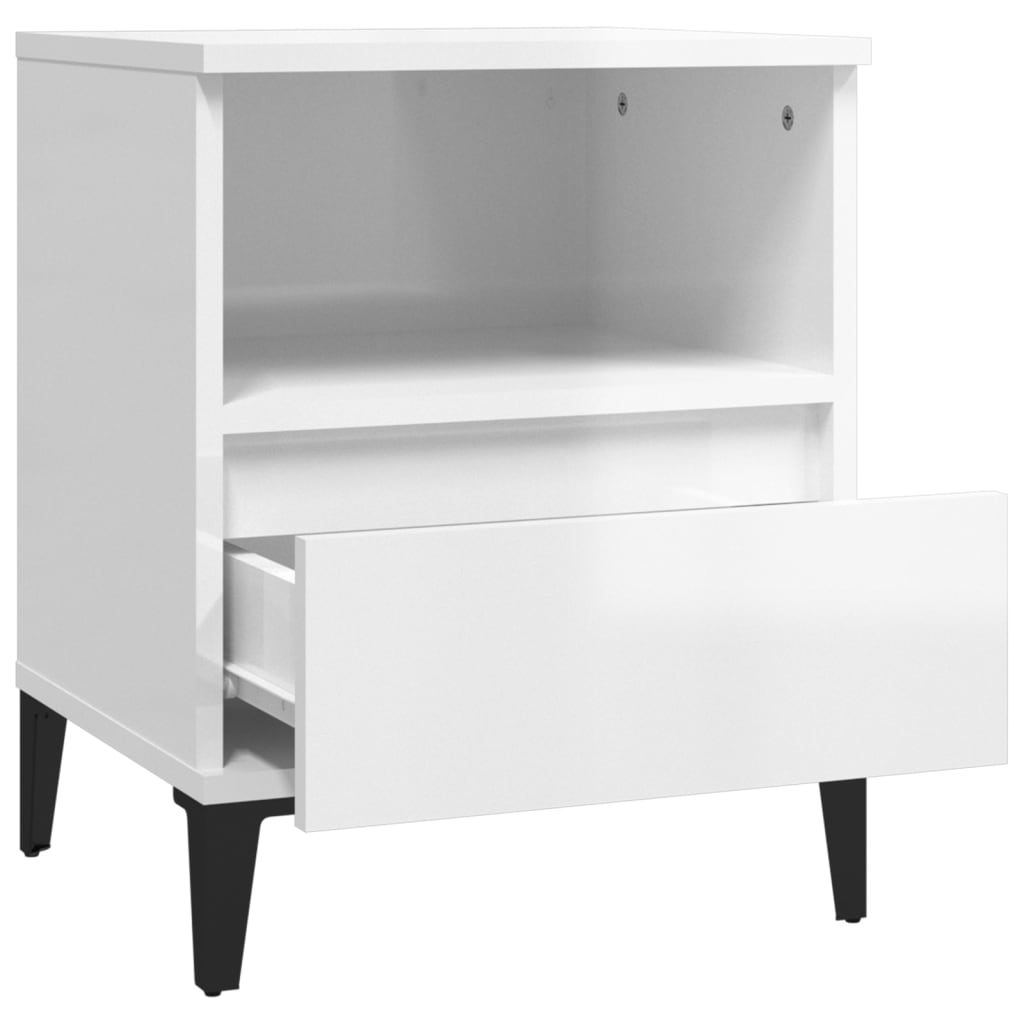 Nightstands (2 pcs) High Gloss White 40 x 35 x 50 cm