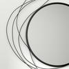 Round Mirror, Black Wire Metal, 65 cm Diameter
