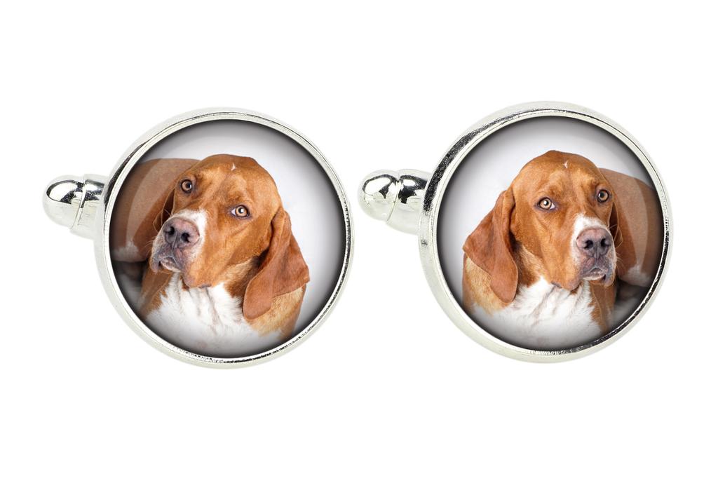 English Pointer I - cufflinks and tie with your photo, a suit decoration, men's jewelry from the Art-Dog brand.