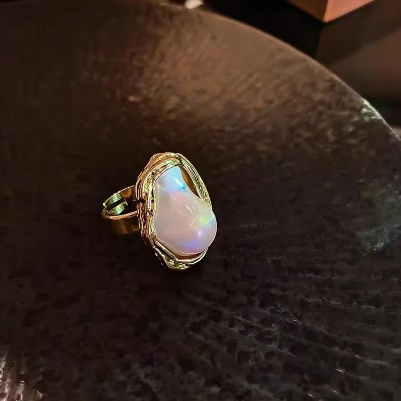 Женский прилив ретро преувеличенный индивидуальный модный дизайн новое жемчужное кольцо указательный палец кольцо