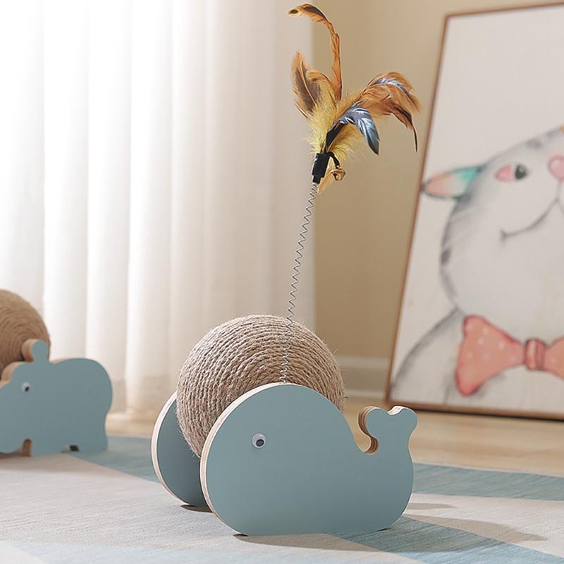 Wooden Cat Toy With Cat Balls Cat Toy Feather Stick Cat Scratcher Cat Scratching Cat Scratch Pad Interactive Training