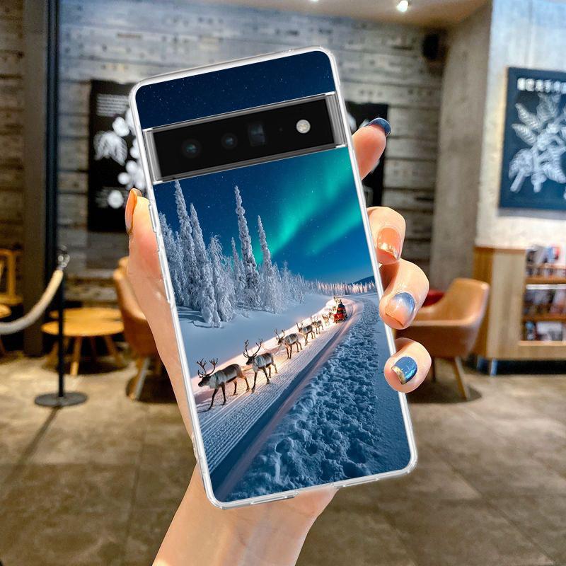 Для Google Pixel 10 Pro Прозрачный чехол для телефона Pixel 9 Pro XL Pixel 8 Pro 9A 8A 7A 7 6A 6 Pro Мягкая TPU крышка Снежный пейзаж Антарктиды
