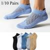 1/10 Pairs Men Hole Socks Spring Summer Breathable Cave Personality Casual Soft Thin Low Cut Short Large-Mesh Ankle Funny Sock