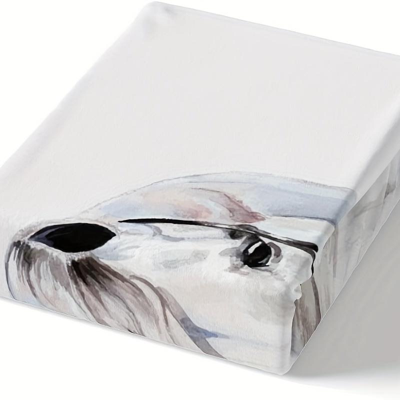 Набор пододеяльника с рисунком белых лошадей из 2/3 предметов - Мягкое дышащее постельное белье для спален и гостей - Принт высокой четкости, 1 пододеяльник + 1/2 наволочки