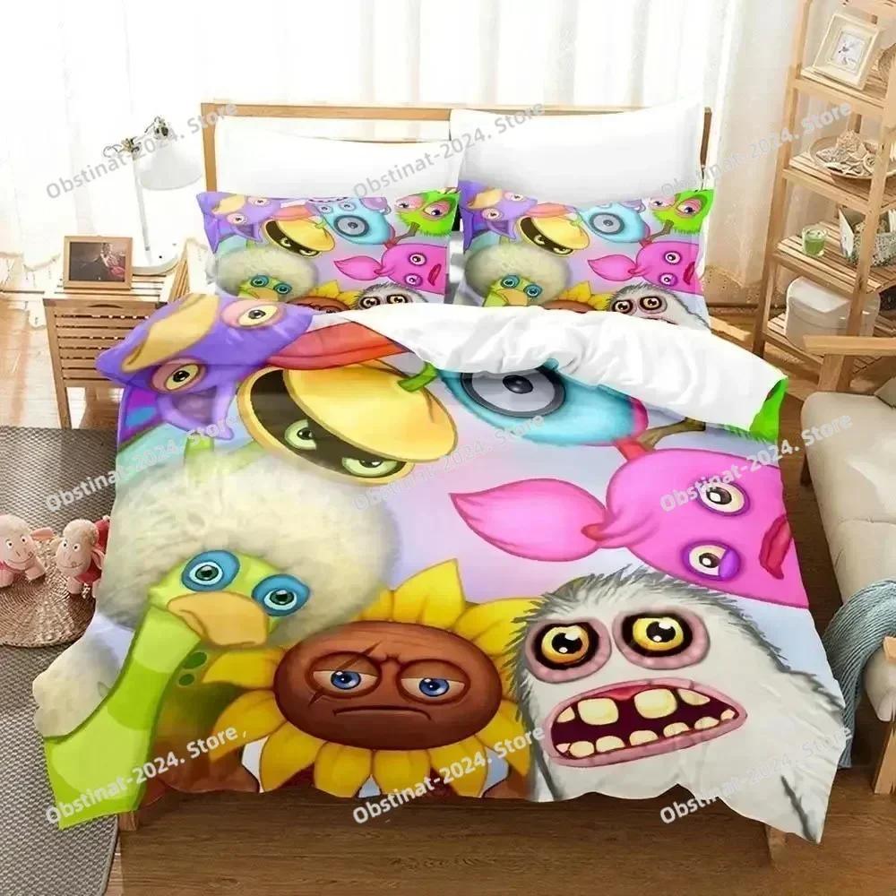 Game My Singing Monsters Bedding Set Printed single Comforter Quilt Cover Duvet Cover Pillow Case 3 Pieces Sets Kids Adult Size
