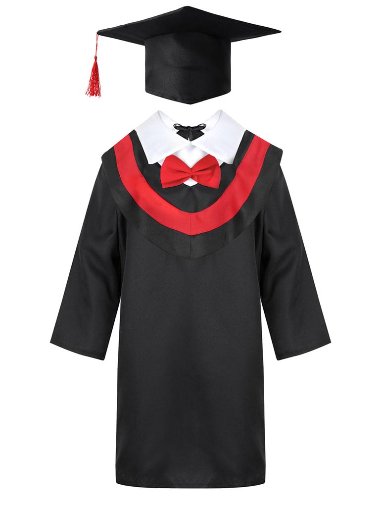 Boys Girls Preschool Graduation Gown Tassel Hat Costume for School Celebration