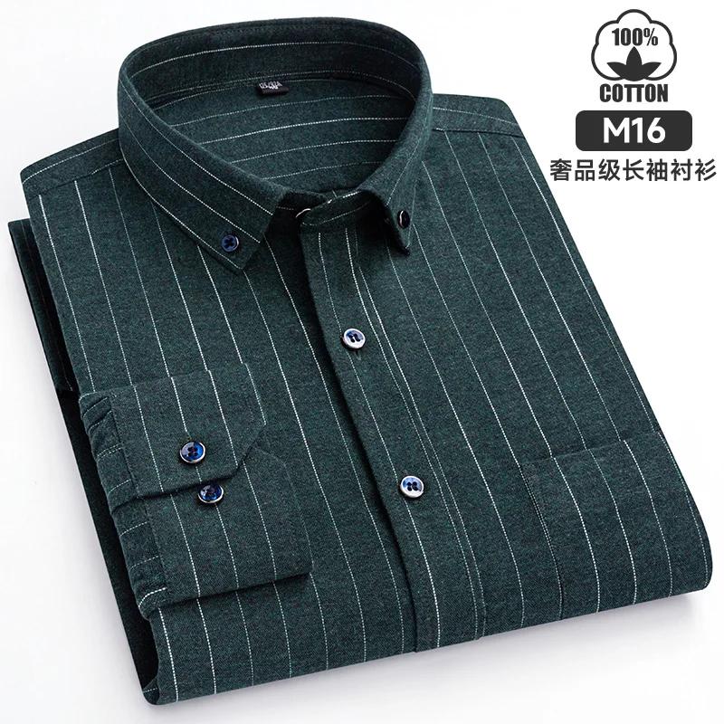Новые клетчатые фланелевые повседневные рубашки для мужчин осень-зима с длинным рукавом стандартного кроя классическая клетчатая деловая рубашка мужская одежда