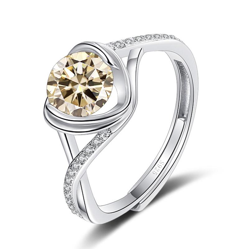 Bague Ringen Женское обручальное кольцо с крестом в один карат из камня Mosang из чистого золота 925 пробы, свадебные украшения, измененный размер