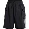 Originals Adicolor Cargo Shorts With Striped Print Logo And Mid-Rise Relaxed Fit Women Bottoms Black JH1077