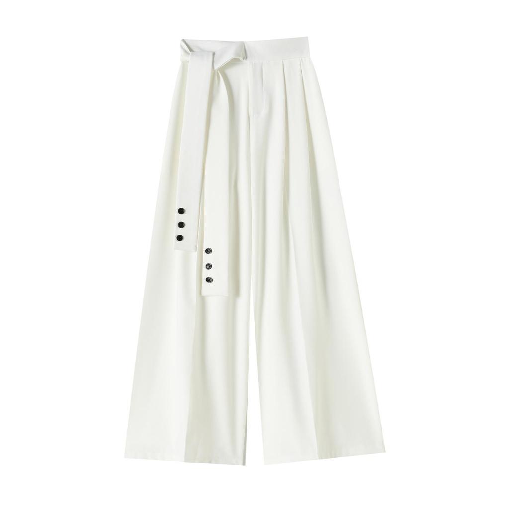 Women's 2026 Spring Strappy Blazer High-Waist Wide-Leg Drape Pants