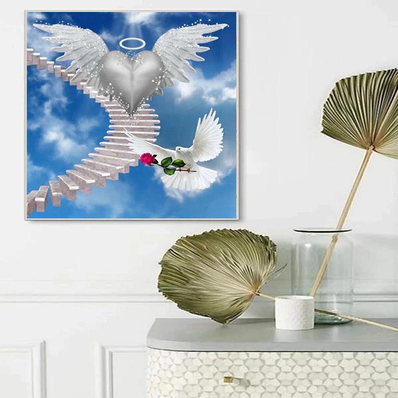 DIY Алмазная картина «Голубь мира» Набор для вышивки крестом Мозаика Искусство Алмазная картина Полный круг/Квадратный алмаз Украшение дома