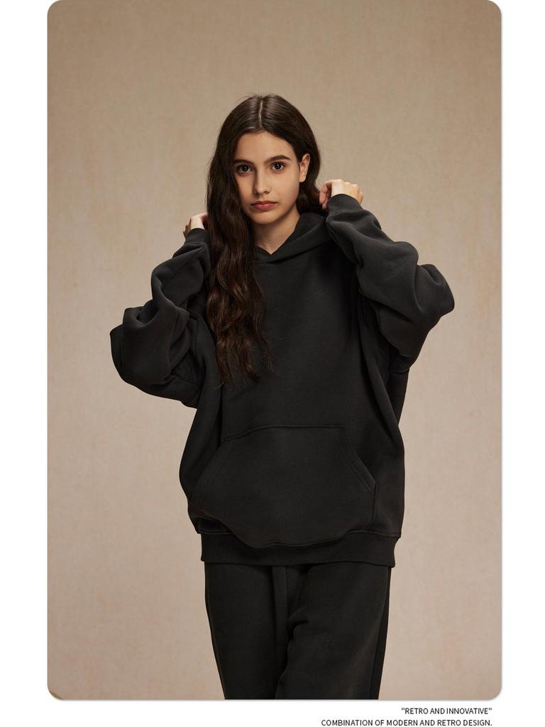 Men's Oversized Polar Fleece Hoodie - Non-Shedding, Thickened 400g, Trendy Autumn/Winter 2024