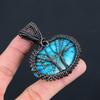 Amazing Tree Of Life Turquoise Gemstone Handmade Copper Wire Wrap Pendant Jewelry For Her