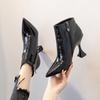 Women High Heel Boots New Autumn and Winter Boots for Women Fashion Fashion All-match Pointed Thin Heel Leather Boots