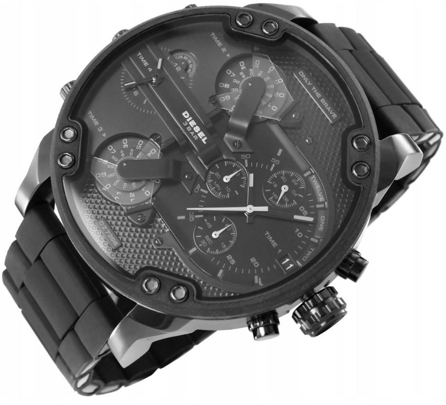 Diesel DZ7396 men's watch Black strap Black dial 57mm + box