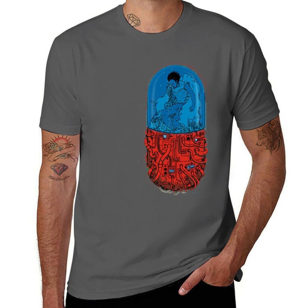 Cyberpunk Akira TShirt Basic Solid Tee for Daily Use